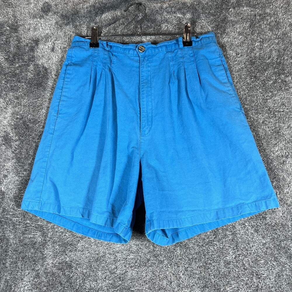 Patagonia Shorts Womens 12 Blue Pleated High Rise Cotton Casual Summer Vintage